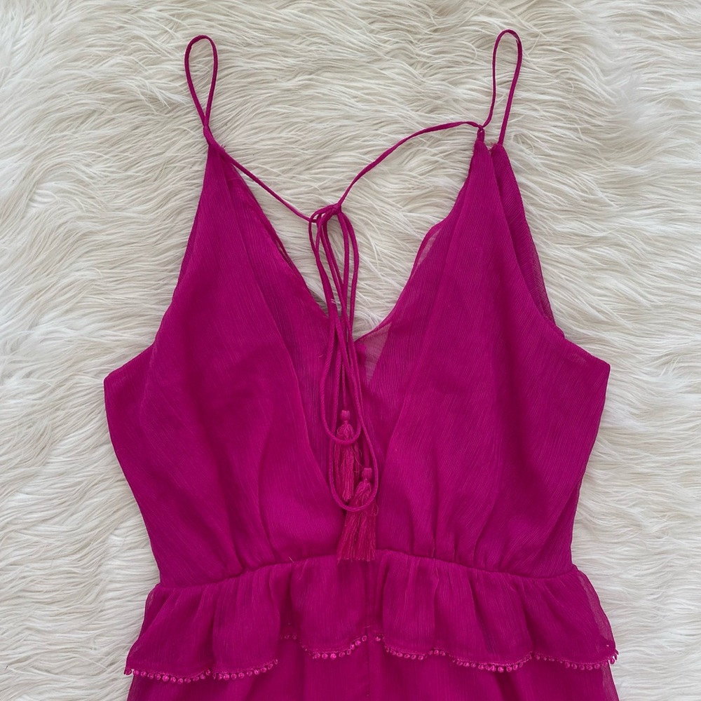 Adelyn Rae Pink V-Neck Ruffle Dress - Picture 9 of 11